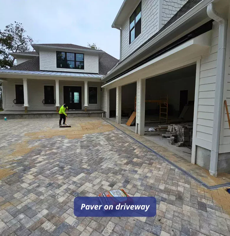 Paver on driveway