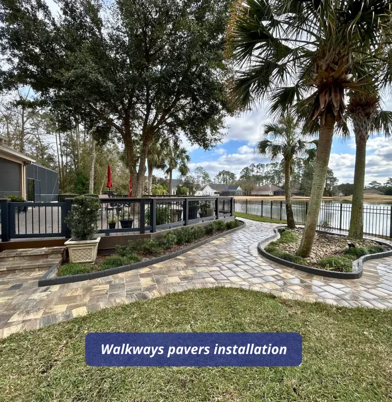 Walkways pavers installation